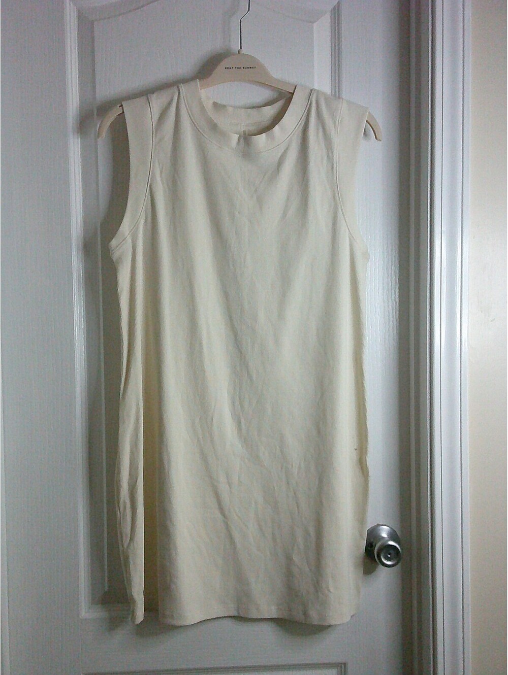 A New Day Sleeveless Beige Dress – Minimalist & Lightweight